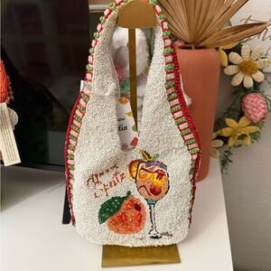 Viral TJMAXX Hand-Beaded White Tropical Cocktail Beaded Shoulder Bag